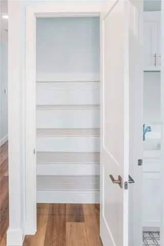 Linen closet off laundry