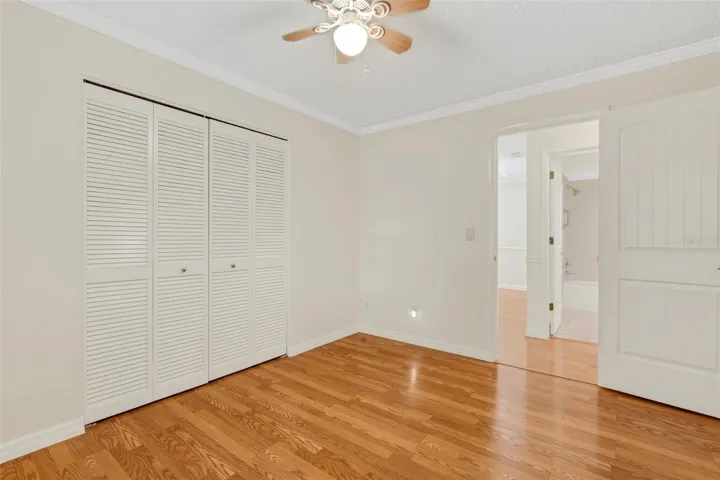 Guest bedroom offers a large closet for added storage~