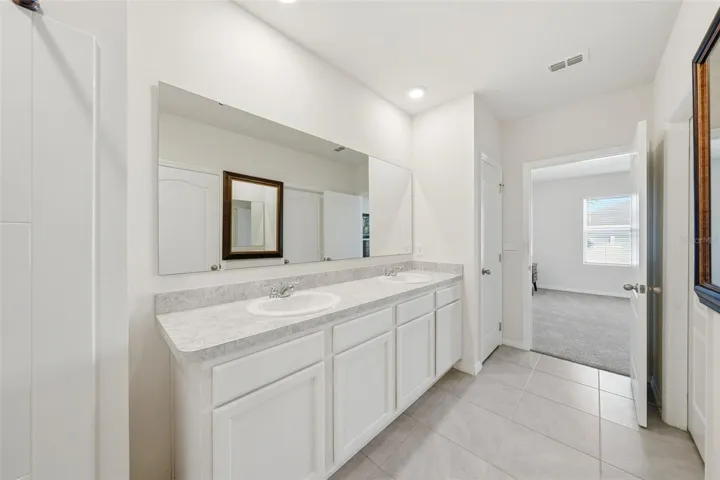 Primary bathroom, dual vanity