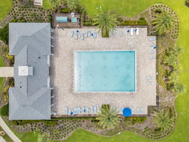 Overhead view of community pool