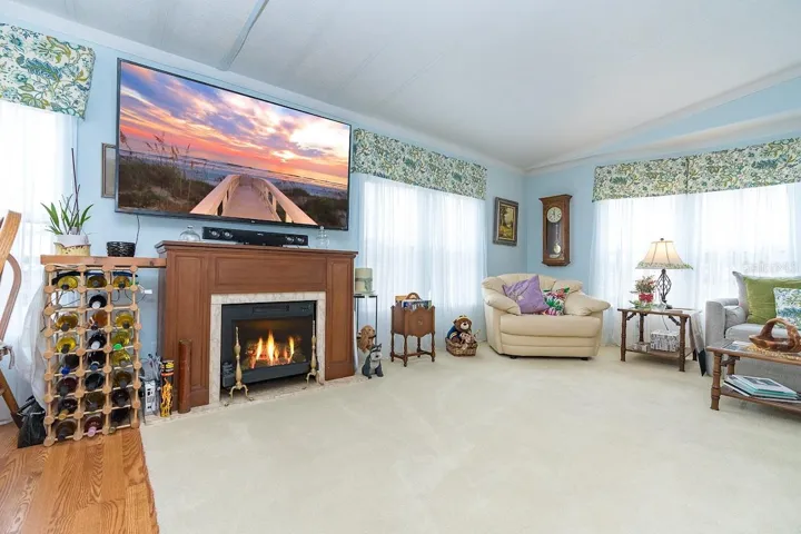 Living Room with Electric Fireplace