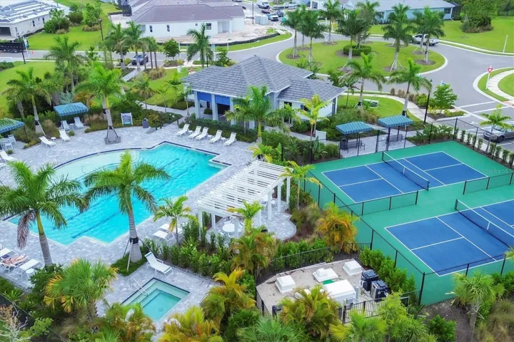 Resort style amenities include a clubhouse, spa, pickleball and more