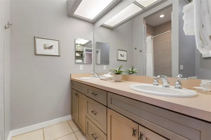 Primary bath with dual vanities