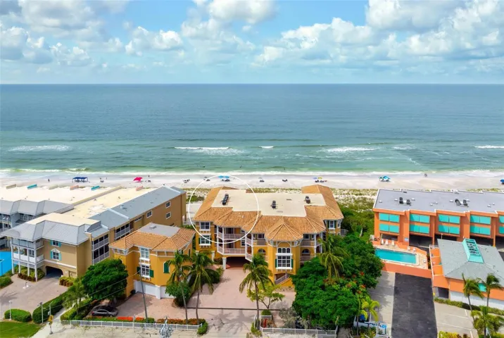 Aerial views west of the gulf of Mexico and sugary sands of Anna Maria Island