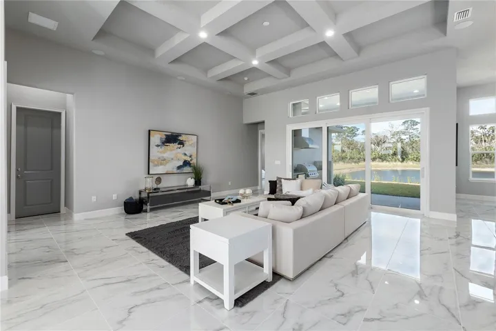 Recessed Lighting & Sliders Provide Lake Views