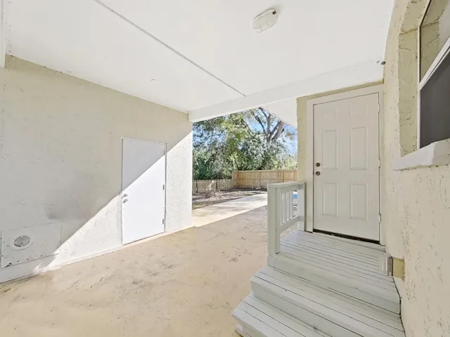 Covered patio and storage area