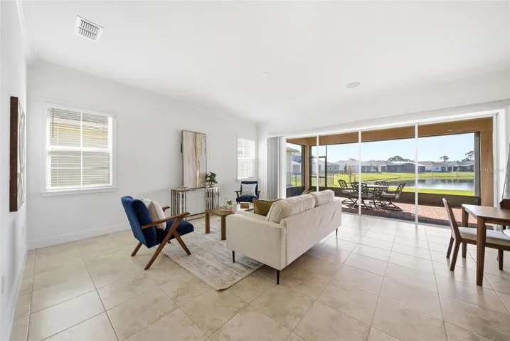 Beautiful lake view from living area.