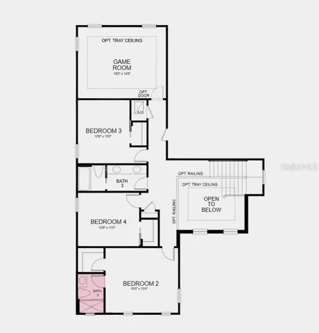 Second Floor Plan - Additional Highlights Include: outdoor kitchen rough-in, courtyard two-car garage, gourmet kitchen, and 8' interior doors