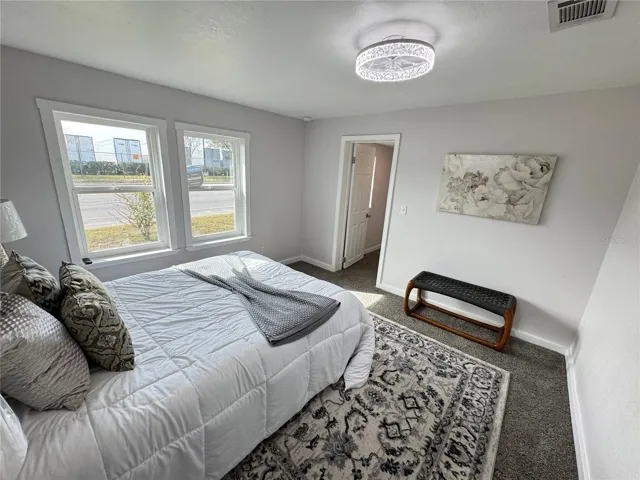 Primary bedroom with walk in closet