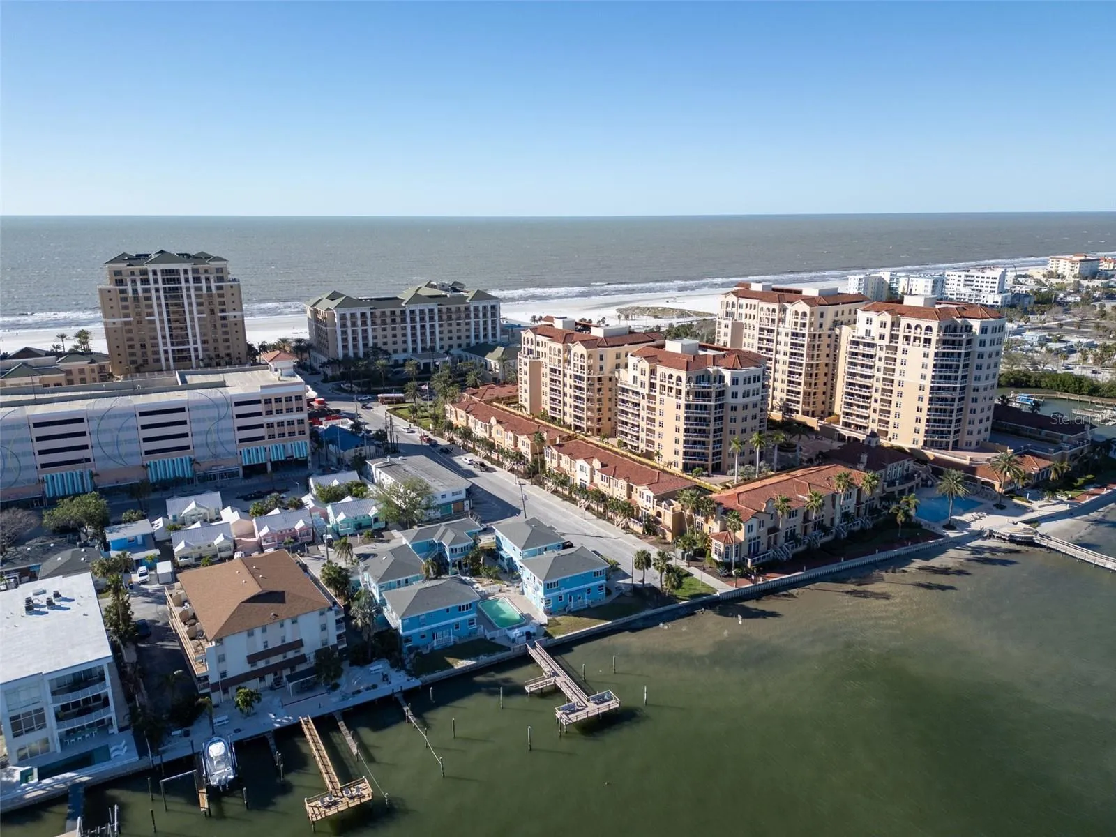 Arial View Intracoastal and Gulf of America, Pier