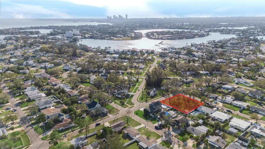 Aerial view of the parcels showing relation to downtown St. Pete