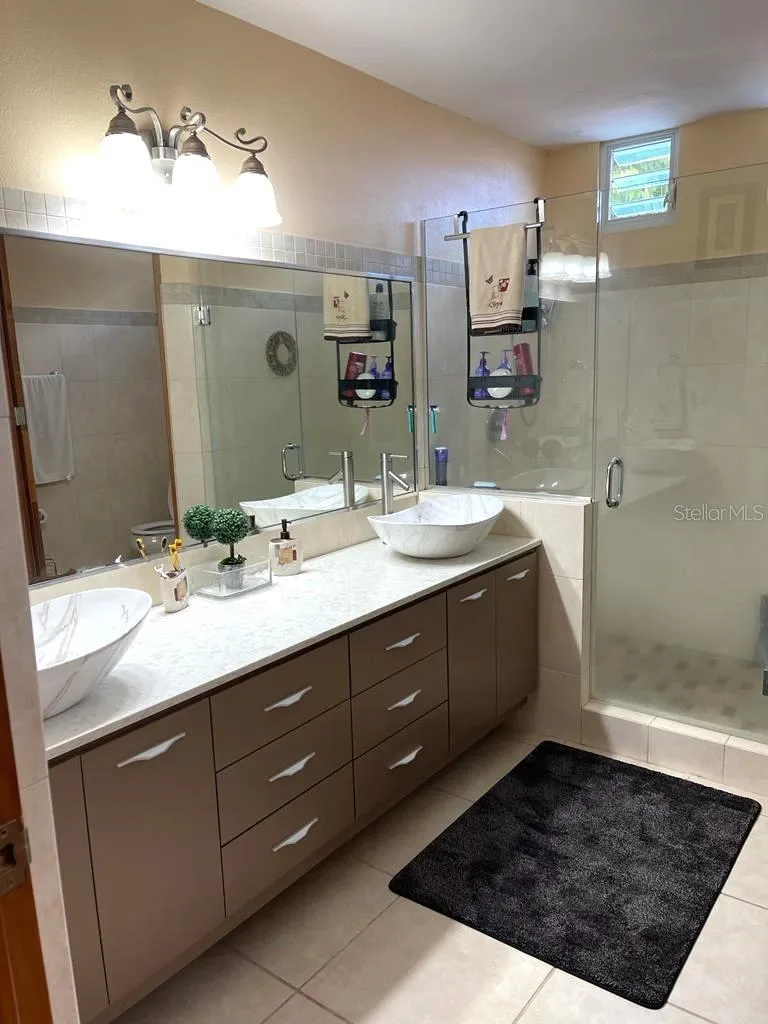 Master bathroom double sink