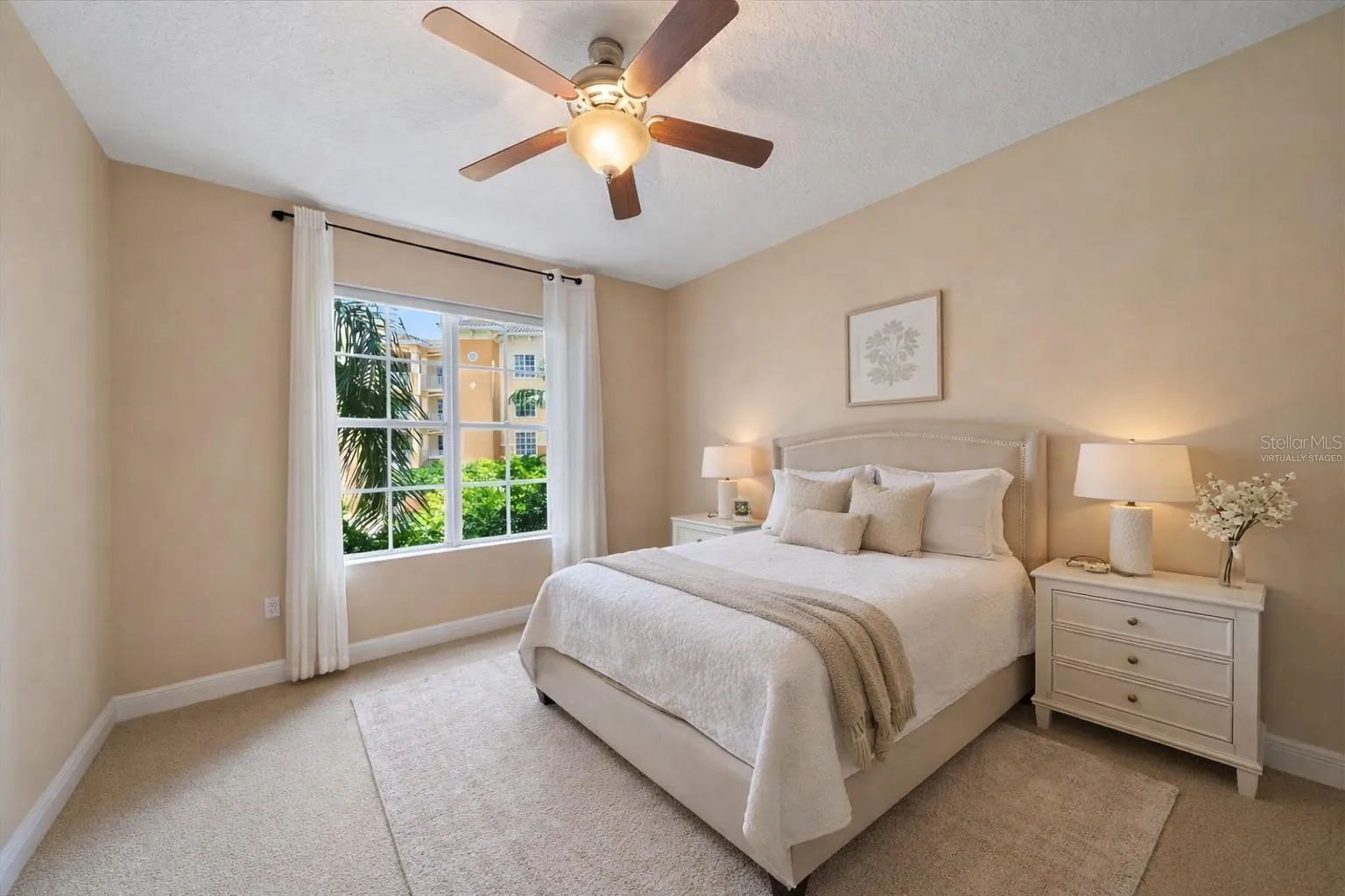 Virtually staged bedroom 3 with natural light