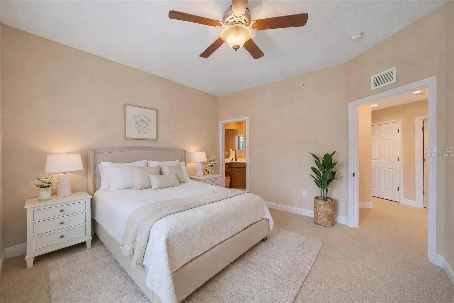 Virtually staged bedroom 3 with ensuite bathroom