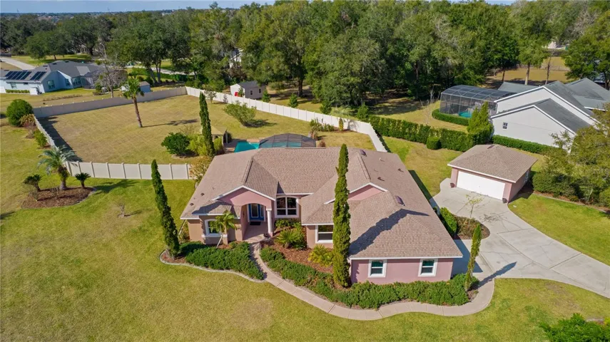 GORGEOUS 4 bedroom + den/office/den, 2 bathrooms and a Saltwater POOL! Vinyl fenced rear yard and detached 2-car garage!!