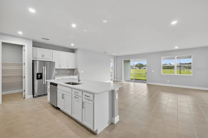Kitchen View into Great Room and Dining