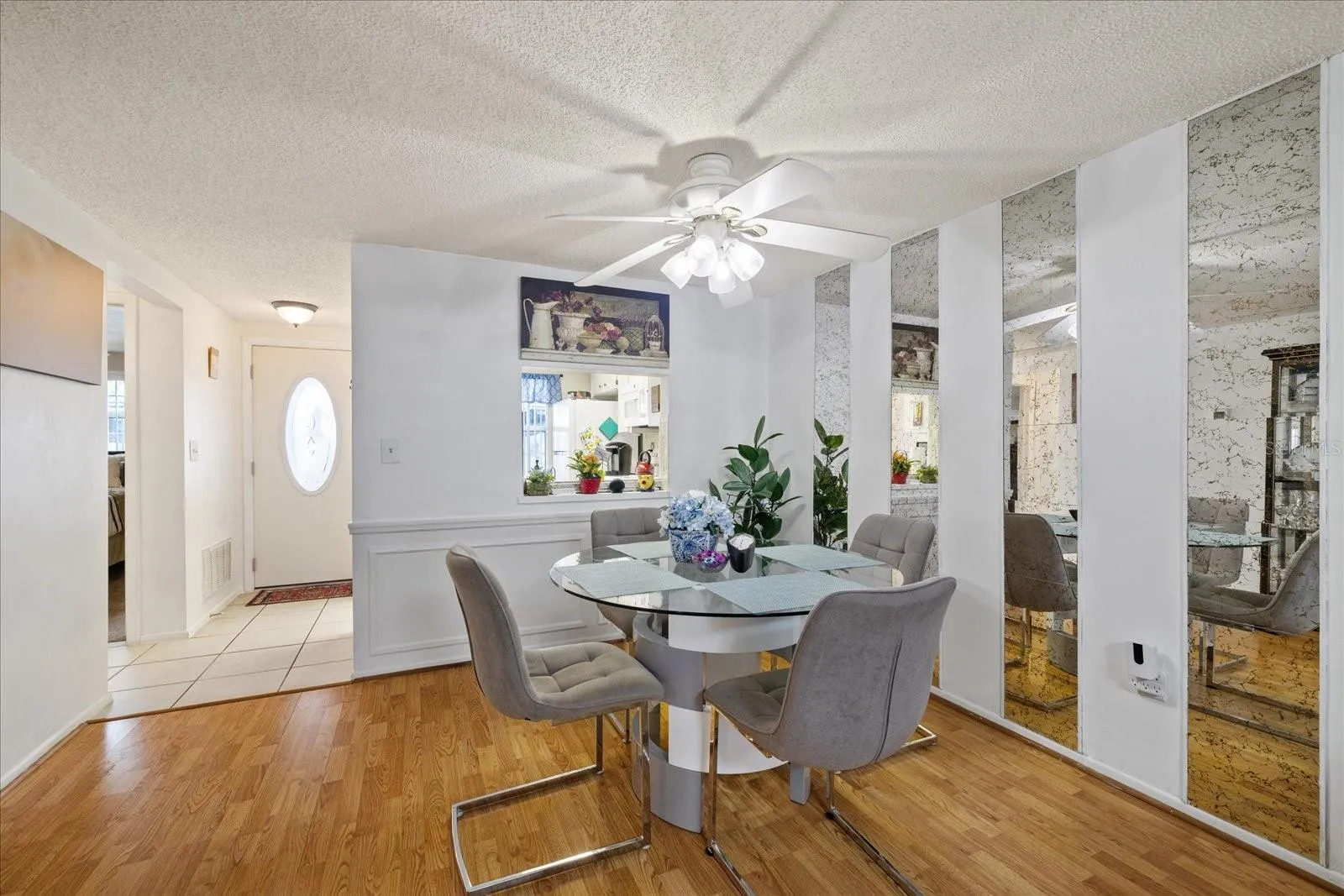 Entry view and dining area