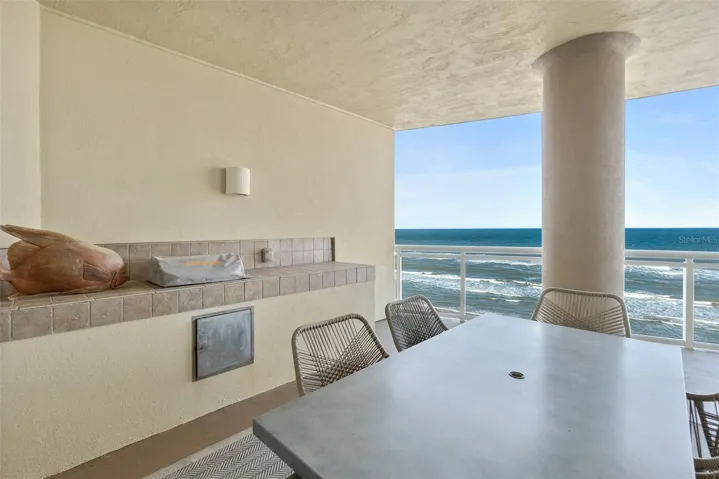 oceanfront large balcony with kitchen