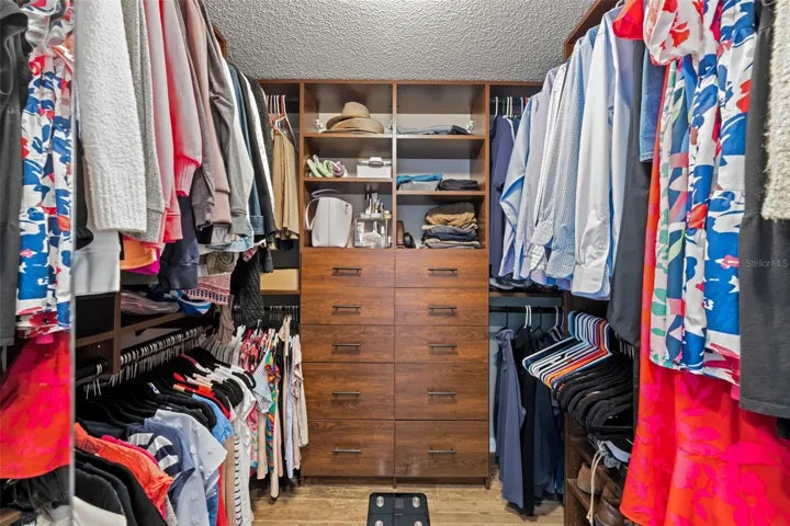 Custom built-ins in master bedroom closet