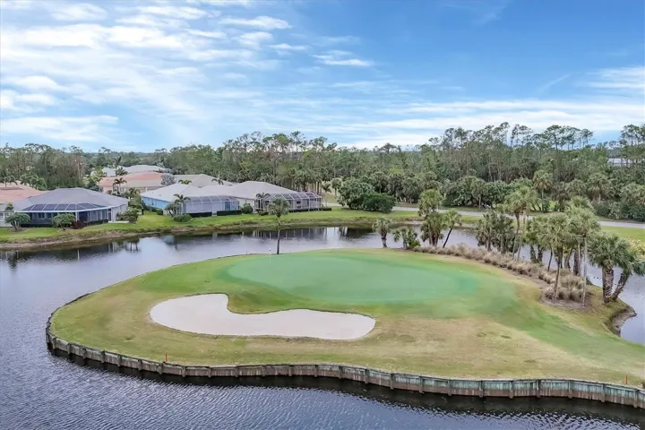 The island green on the Panther golf course
