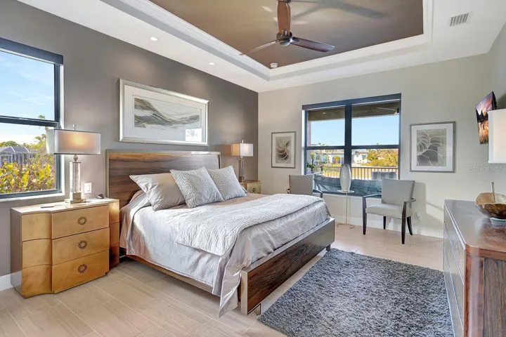 Primary bedroom with canal view
