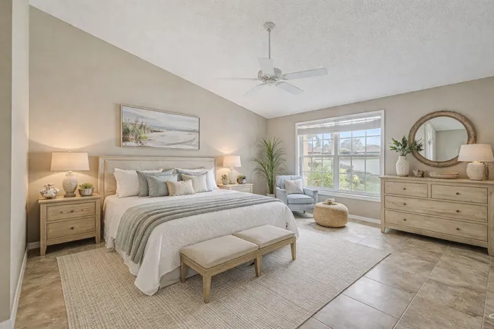 Staged furniture in Master bedroom