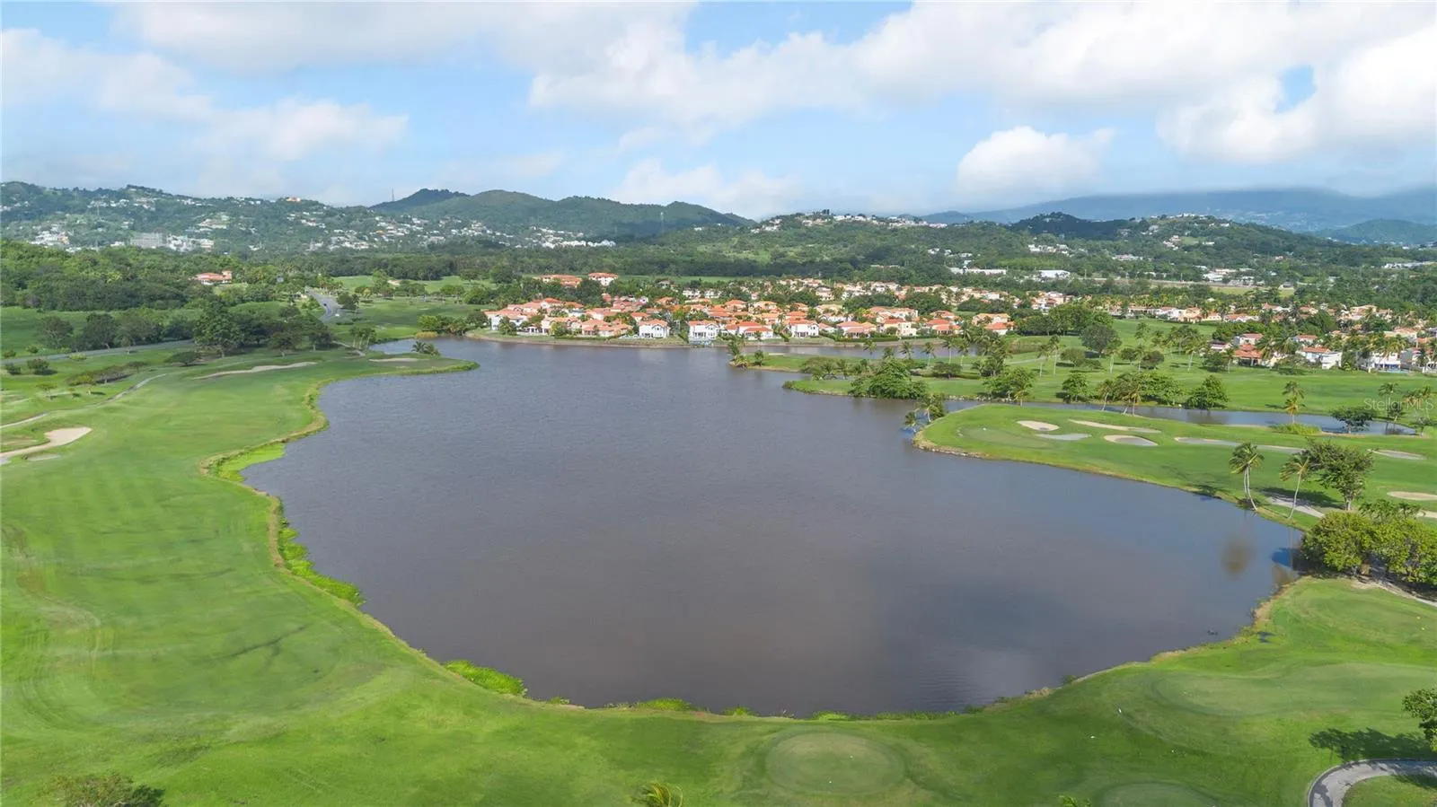 Lake with El Yunque Rainforest on the Background