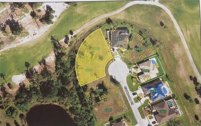 Double lot overlooking the 9th hole of Pinemoor Golf Course