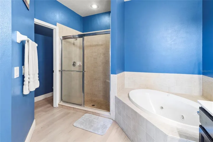 Jacuzzi tub and separate shower