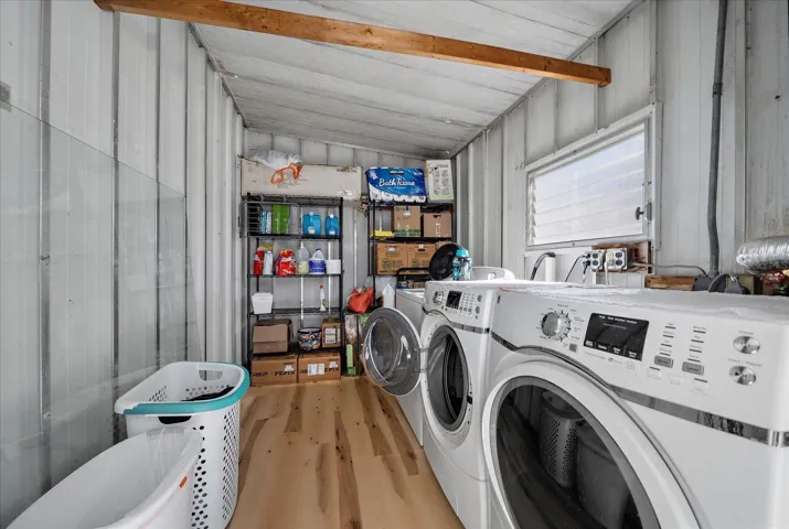 Storage room off carport - laundry