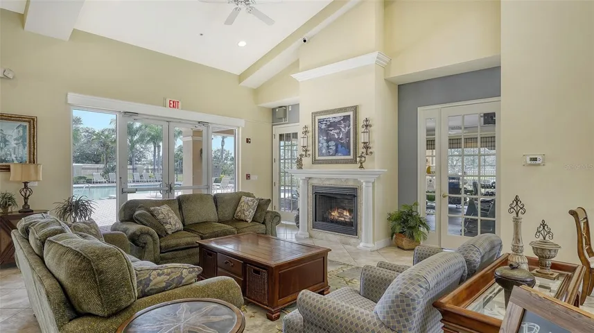 Gathering Room open to Pool & Spa