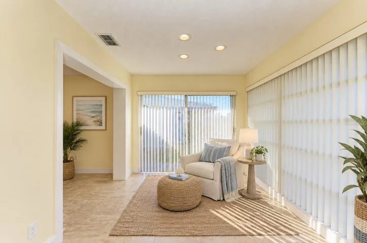 Bonus room virtually staged as a reading nook