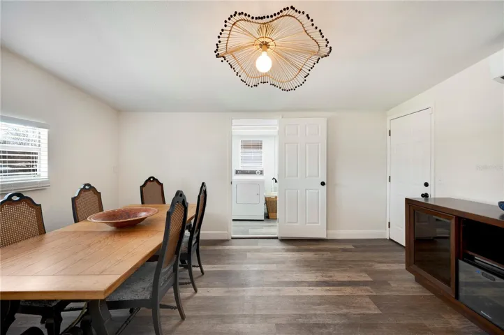The dining room also features an entrance to the homes back yard oasis.