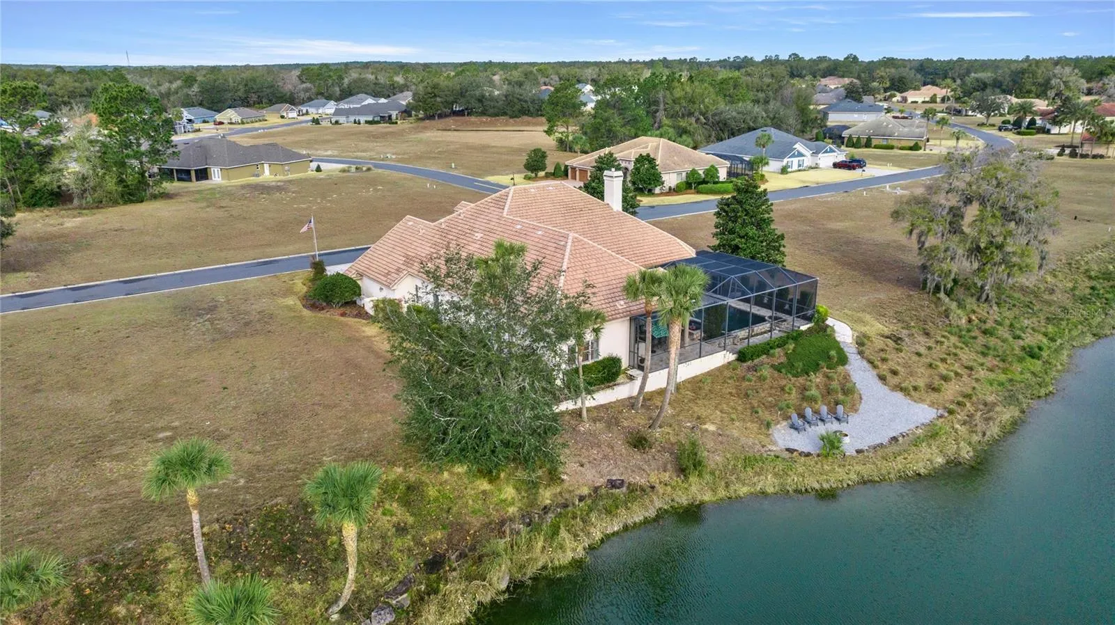 Rear aerial view of home