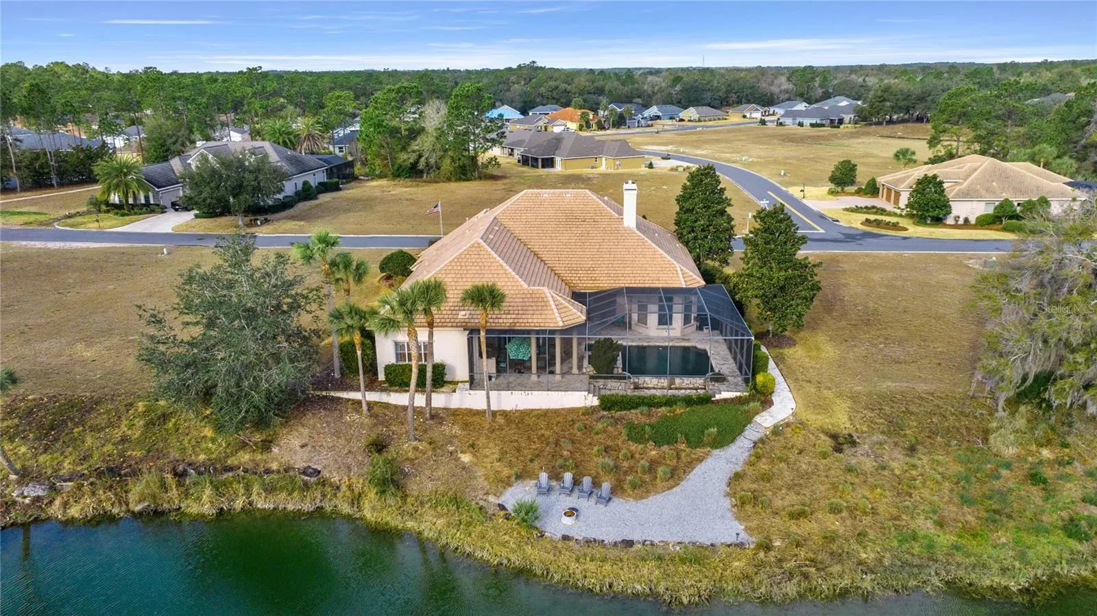 Rear aerial view of home
