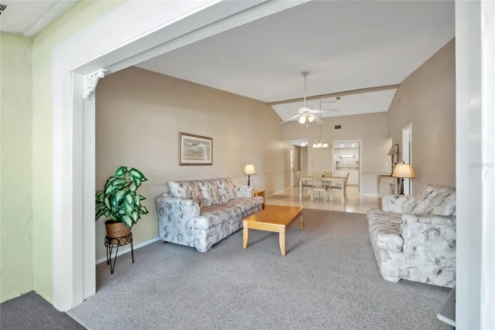 View of living area from the Florida Room