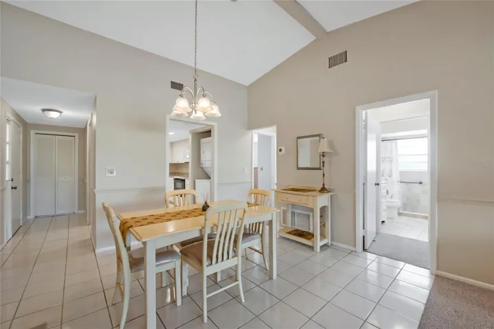 Spacious dining area just off the kitchen