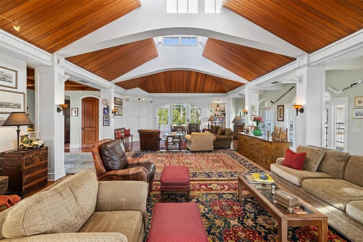 Living area looking through to dining room at other end of home