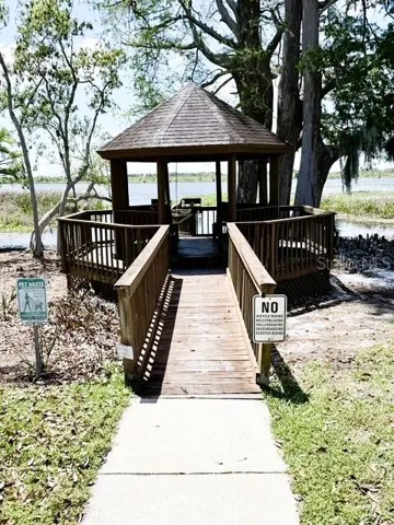 Community dock (or a boat dock) with gazebo