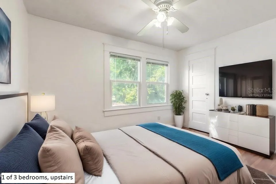 Virtually staged bedroom