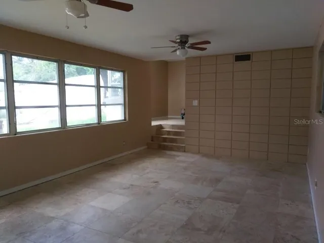 Living room looking towards kitchen