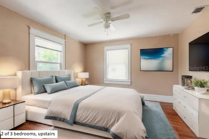 Virtually staged bedroom