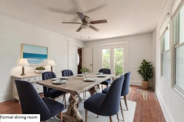 Virtually staged dining room