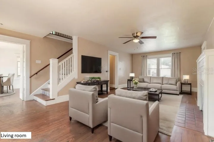 virtually staged living room