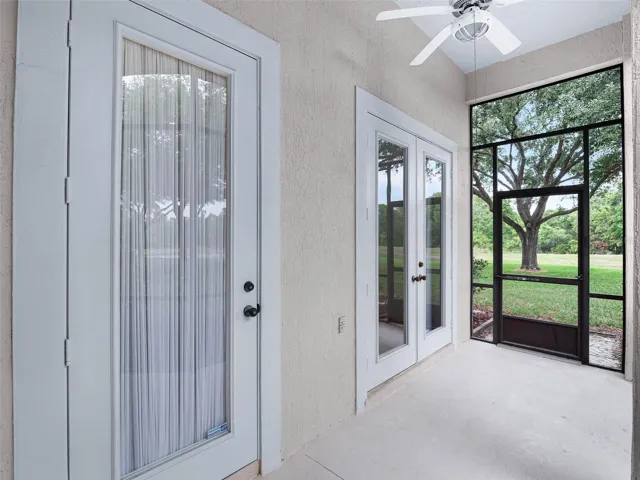 French door exits.