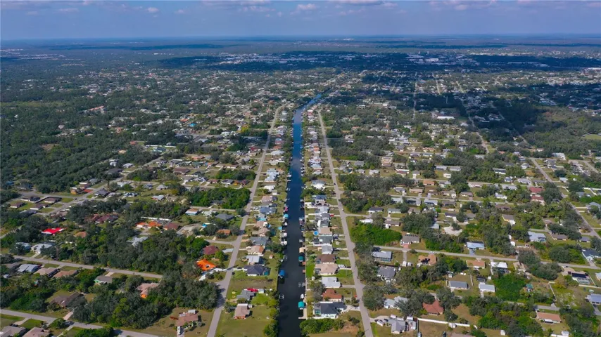 Aerial Image Looking North up the Canal