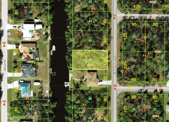 Waterfront Land in an area of nice homes and vacant lots.