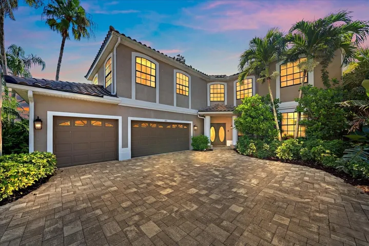 Front of house - oversized driveway