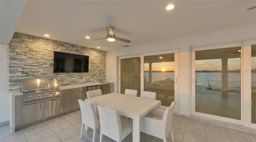Virtually staged covered patio