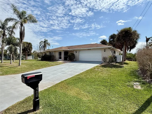 Northwest-facing front yard